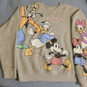 Disney Gray Sweatshirt with Mickey and Friends